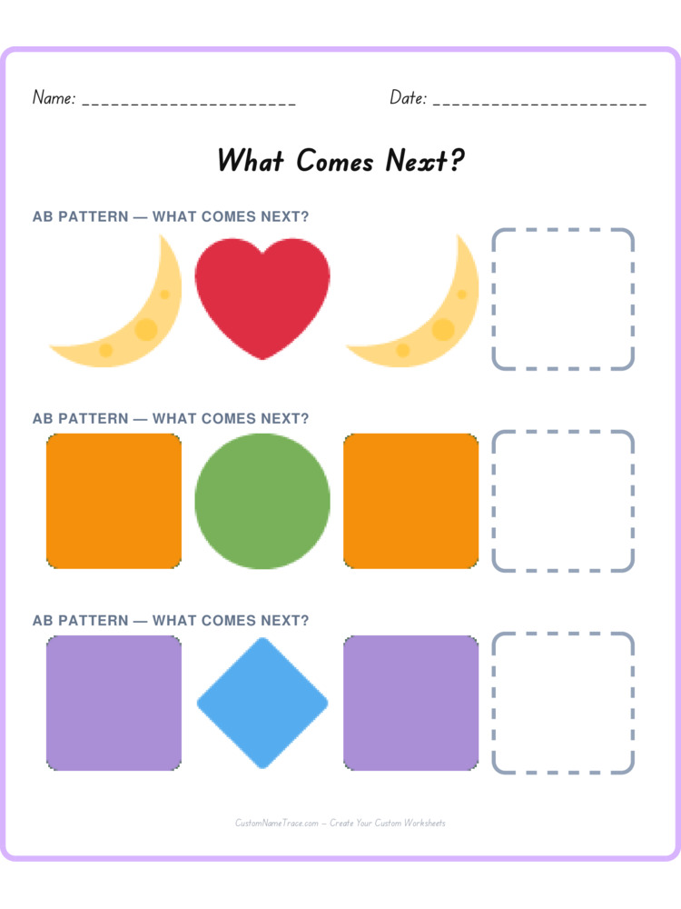 Mixed Review pattern worksheet 102 for kids
