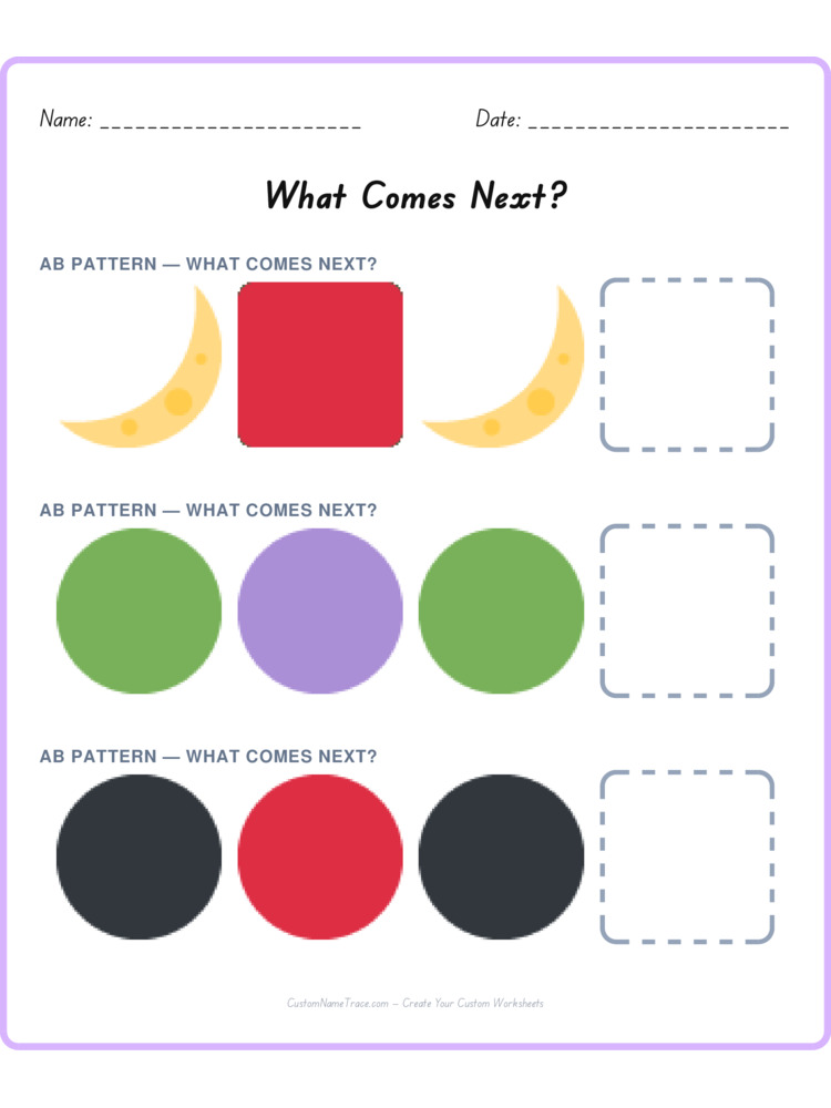 Mixed Review pattern worksheet 104 for kids