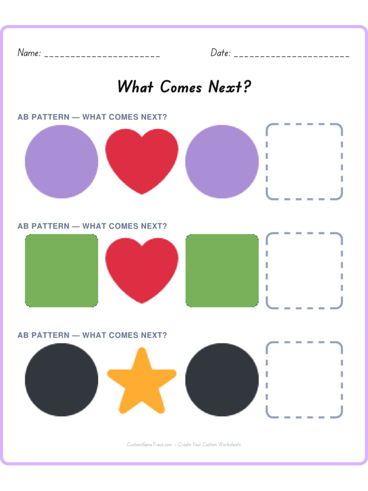 Mixed Review pattern worksheet 106 for kids