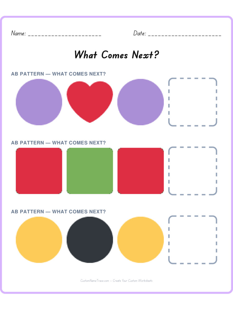 Mixed Review pattern worksheet 108 for kids