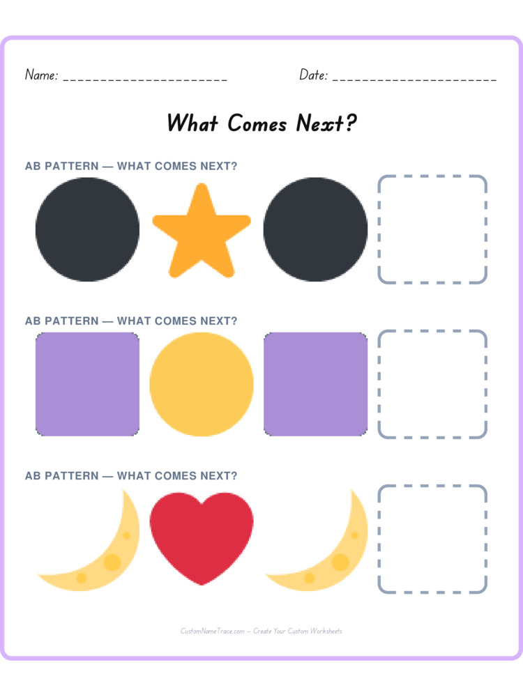 Mixed Review pattern worksheet 109 for kids