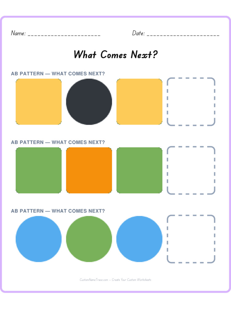 Mixed Review pattern worksheet 11 for kids