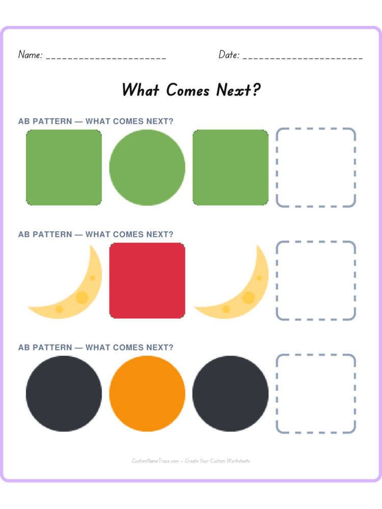 Mixed Review pattern worksheet 111 for kids