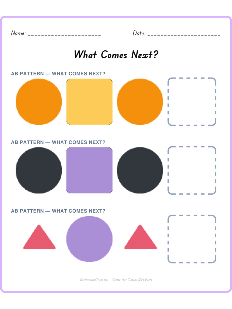 Mixed Review pattern worksheet 112 for kids