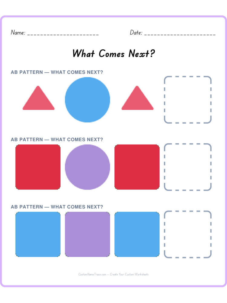 Mixed Review pattern worksheet 113 for kids