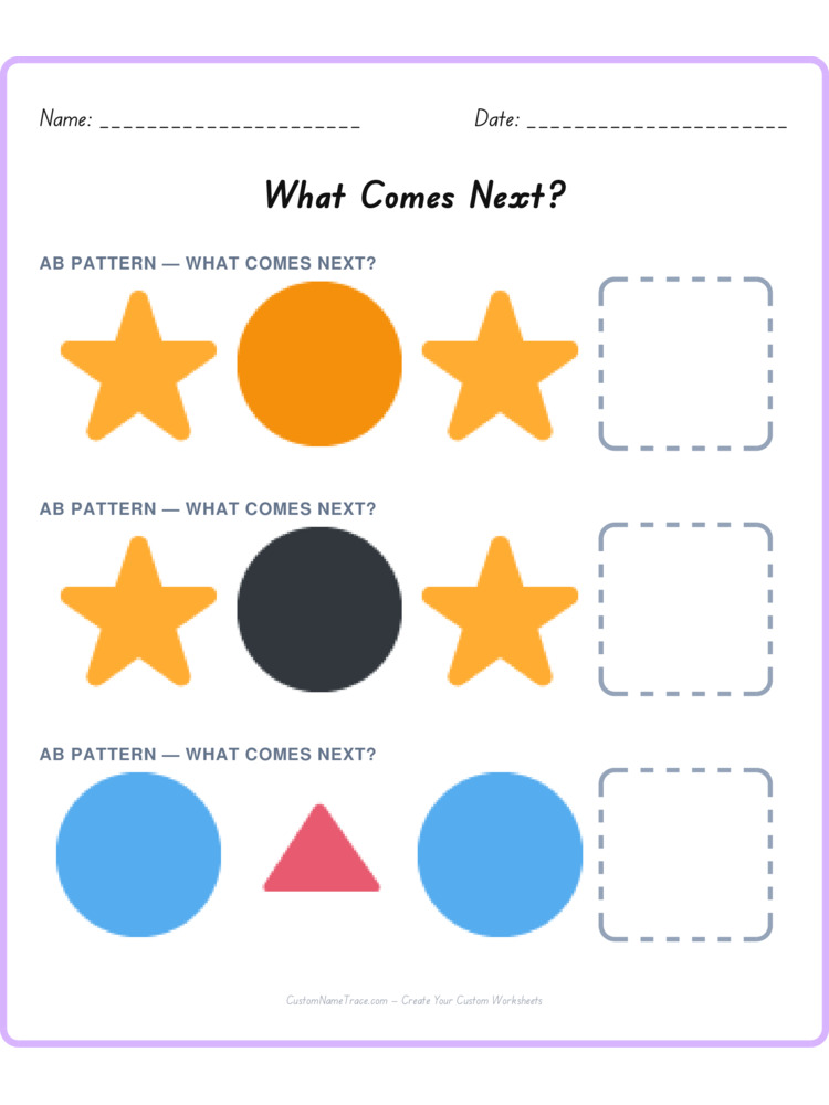 Mixed Review pattern worksheet 114 for kids