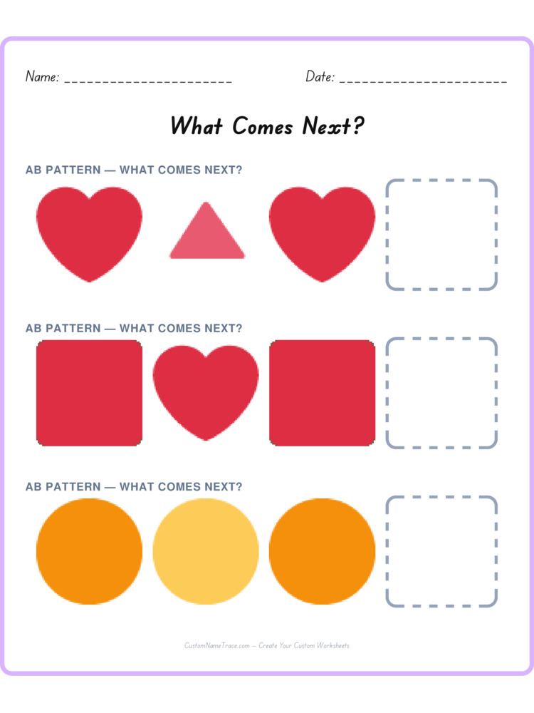 Mixed Review pattern worksheet 115 for kids