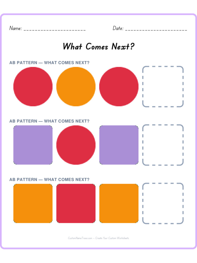 Mixed Review pattern worksheet 116 for kids