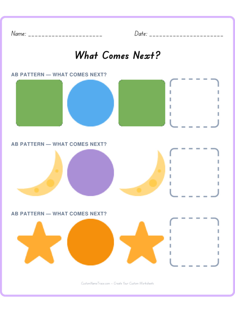 Mixed Review pattern worksheet 117 for kids