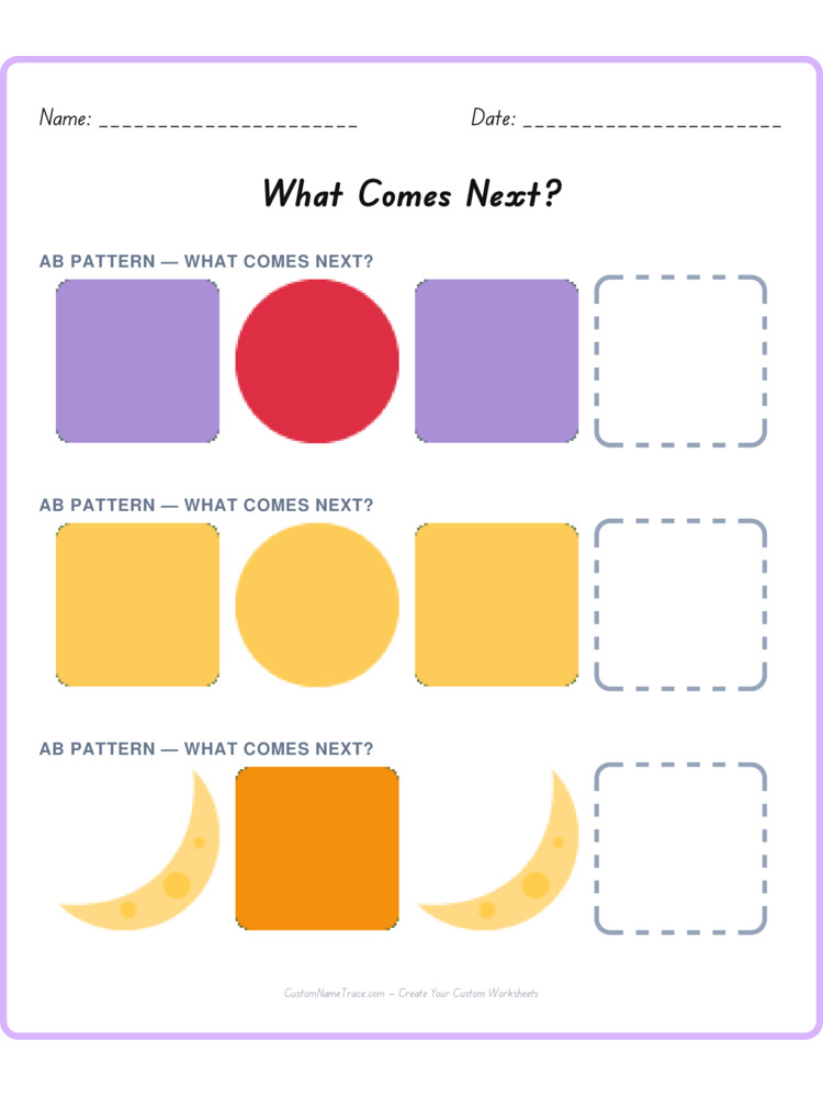 Mixed Review pattern worksheet 118 for kids