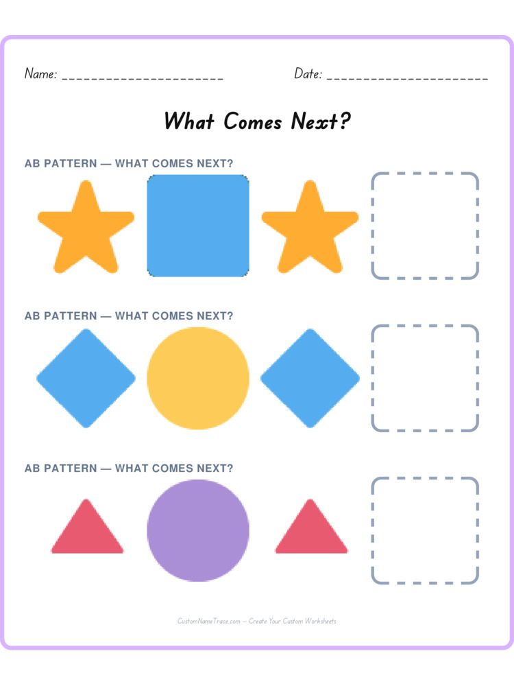 Mixed Review pattern worksheet 120 for kids