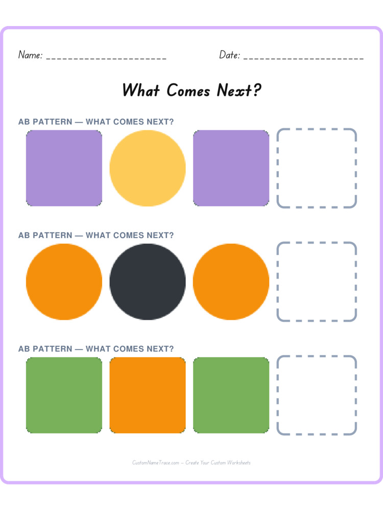 Mixed Review pattern worksheet 124 for kids