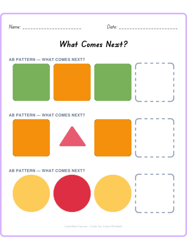 Mixed Review pattern worksheet 127 for kids