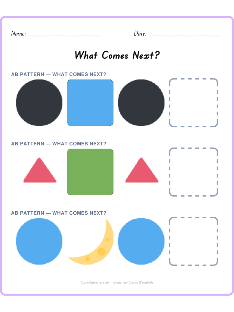 Mixed Review pattern worksheet 13 for kids