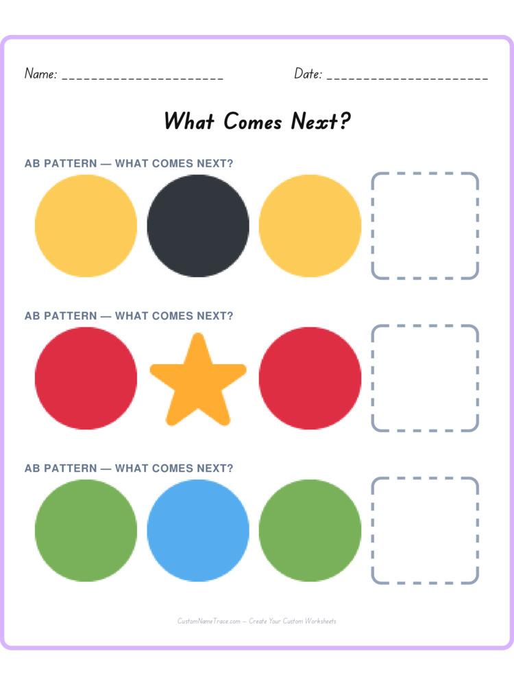 Mixed Review pattern worksheet 135 for kids