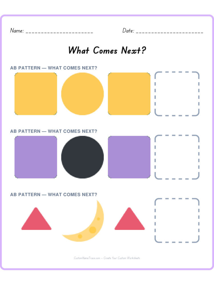 Mixed Review pattern worksheet 137 for kids
