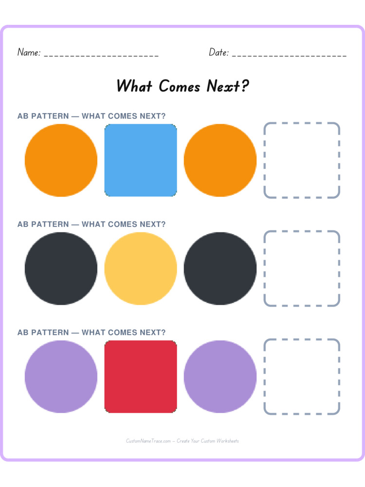 Mixed Review pattern worksheet 139 for kids