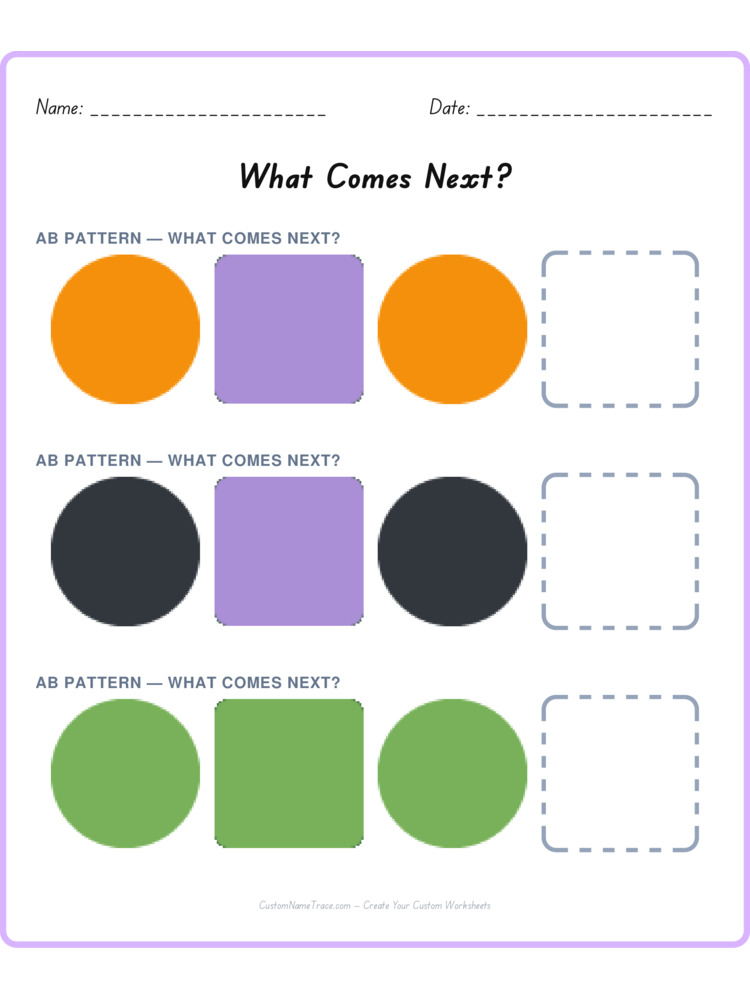 Mixed Review pattern worksheet 140 for kids
