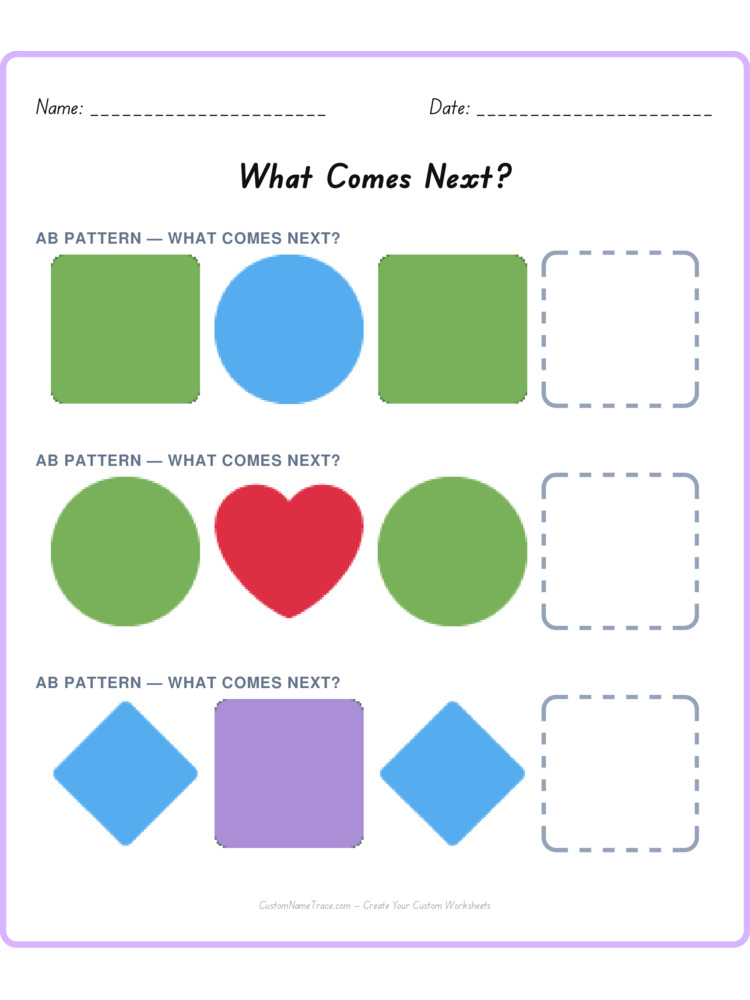Mixed Review pattern worksheet 141 for kids