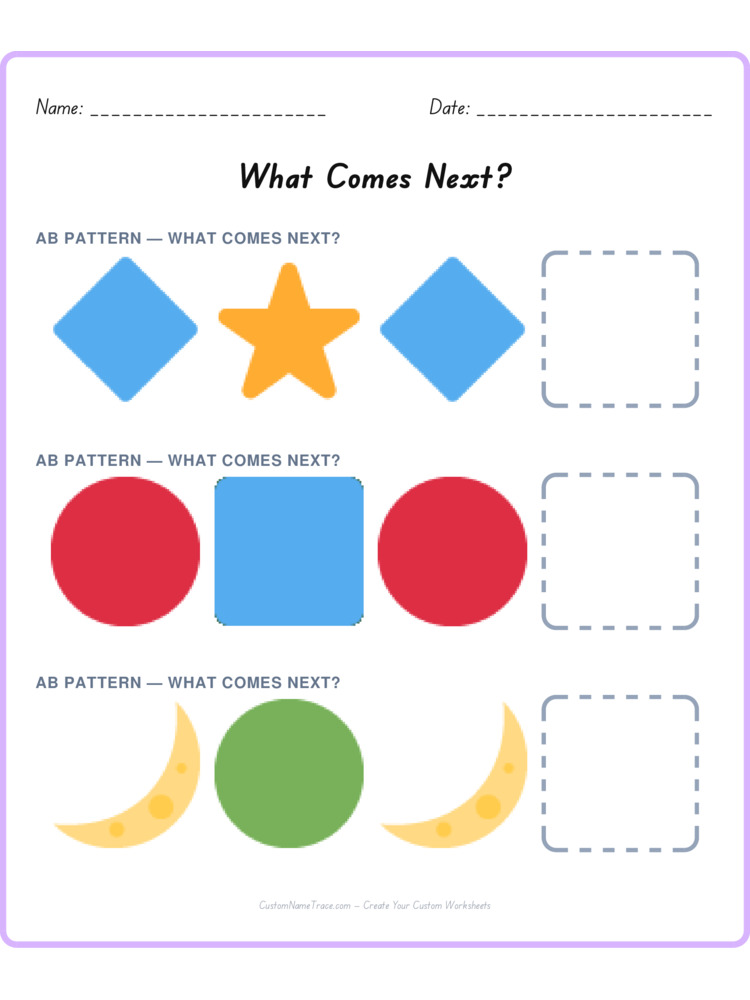 Mixed Review pattern worksheet 142 for kids