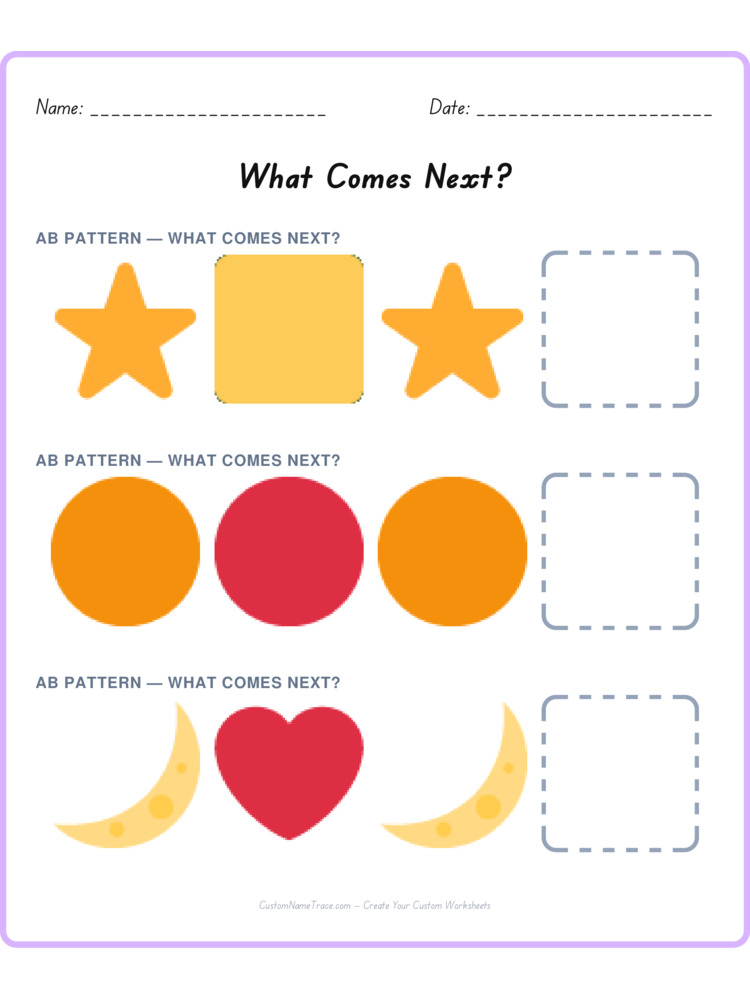 Mixed Review pattern worksheet 146 for kids