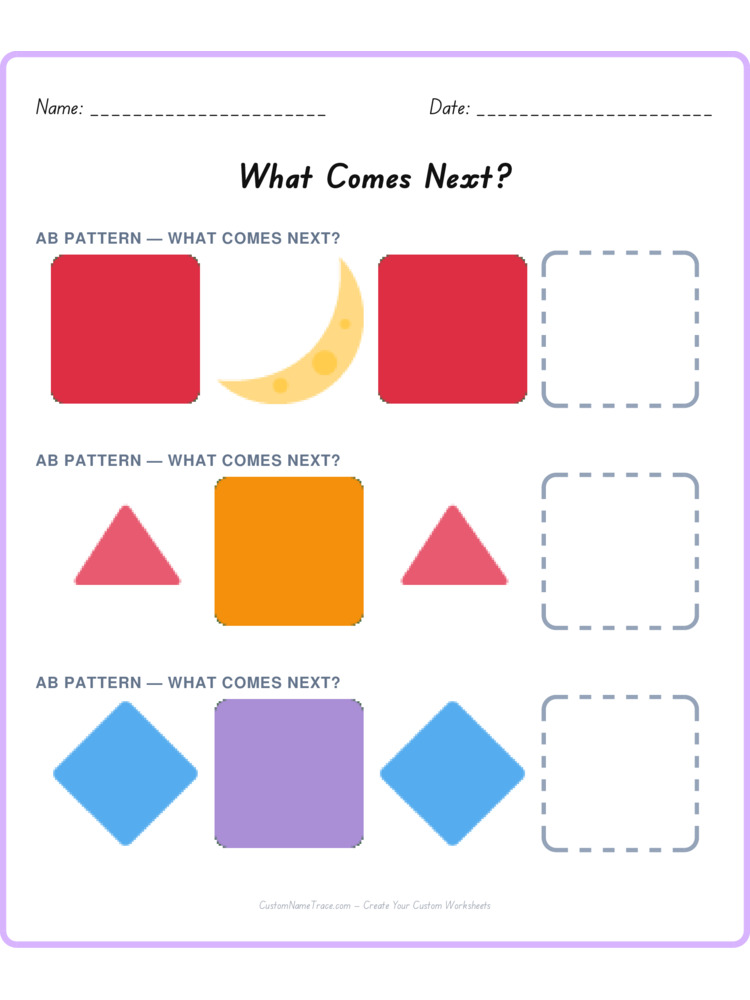 Mixed Review pattern worksheet 147 for kids