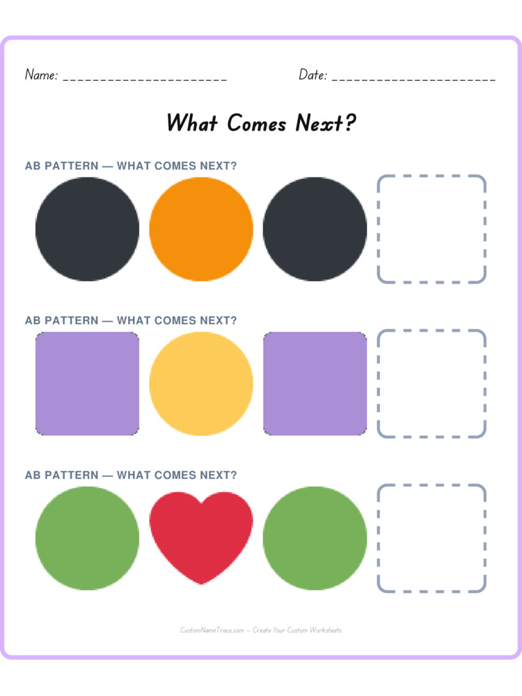 Mixed Review pattern worksheet 148 for kids