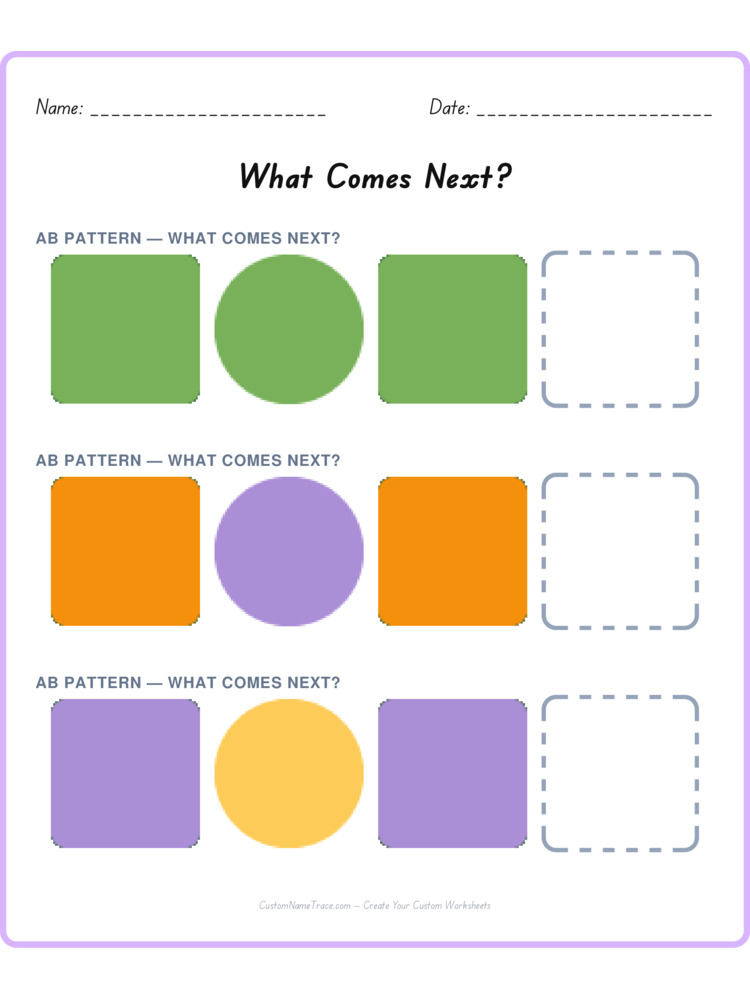 Mixed Review pattern worksheet 149 for kids