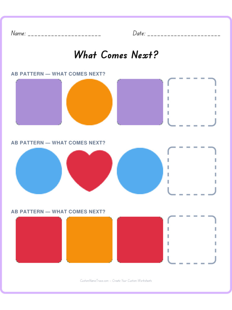 Mixed Review pattern worksheet 15 for kids
