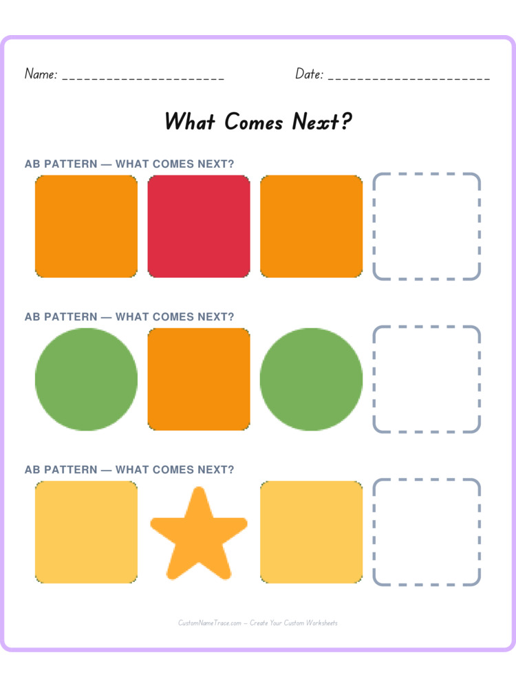 Mixed Review pattern worksheet 150 for kids