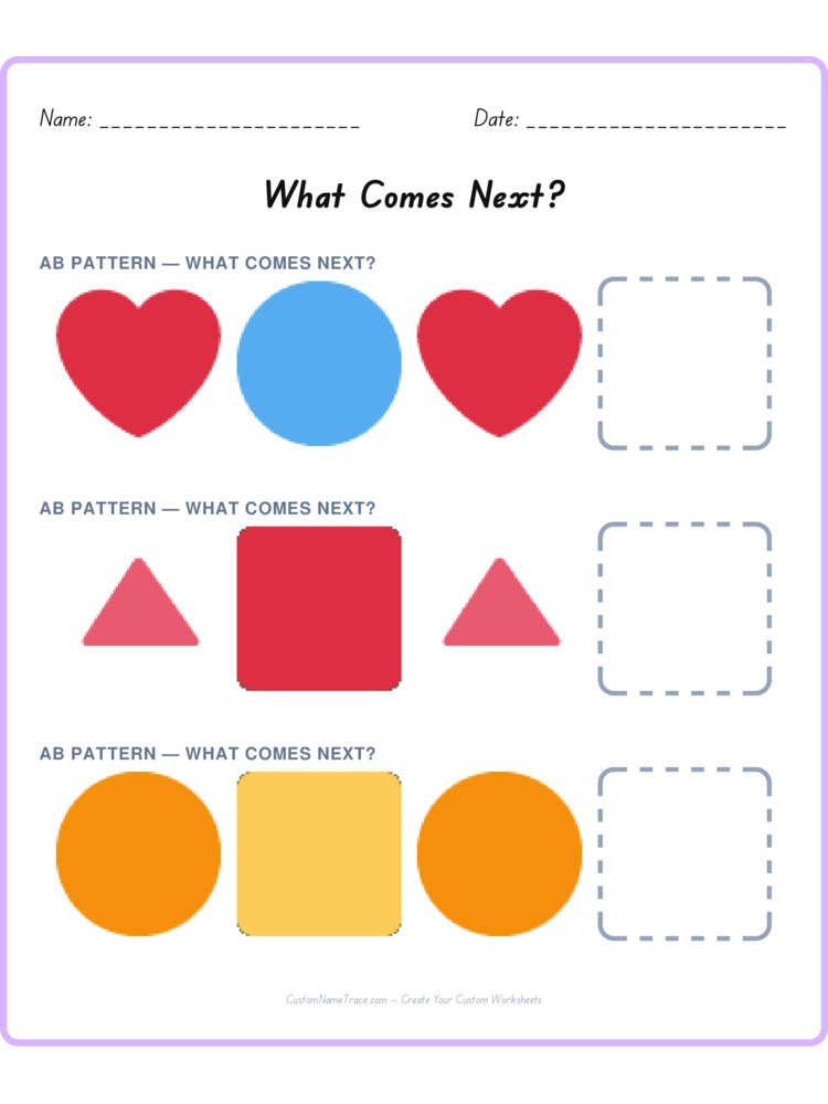 Mixed Review pattern worksheet 152 for kids