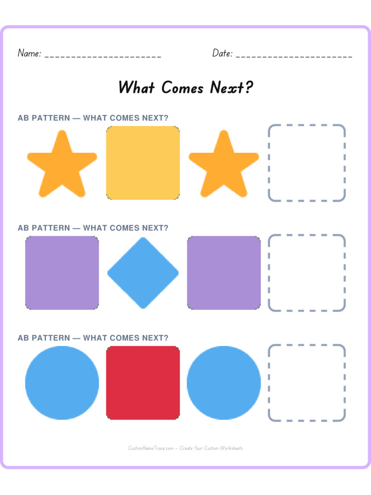 Mixed Review pattern worksheet 153 for kids