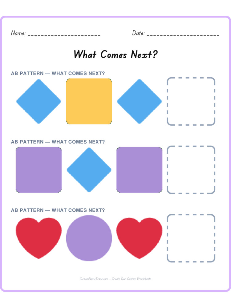 Mixed Review pattern worksheet 155 for kids