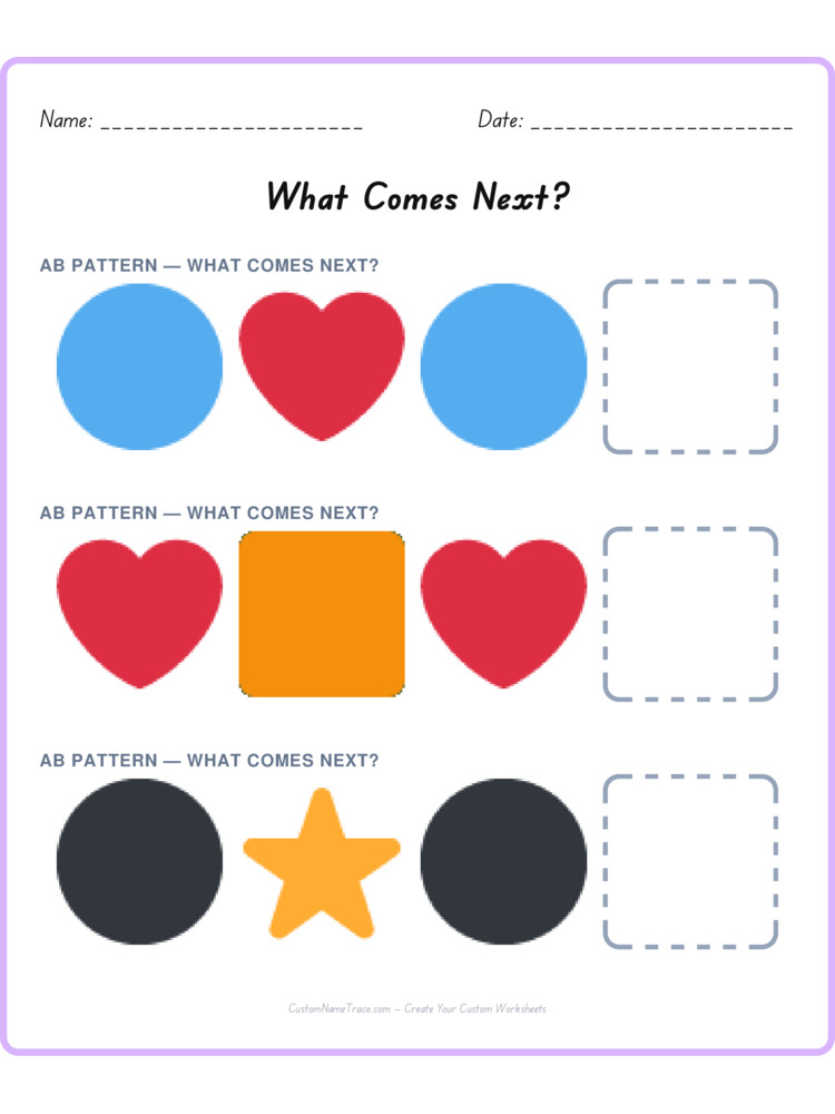 Mixed Review pattern worksheet 156 for kids