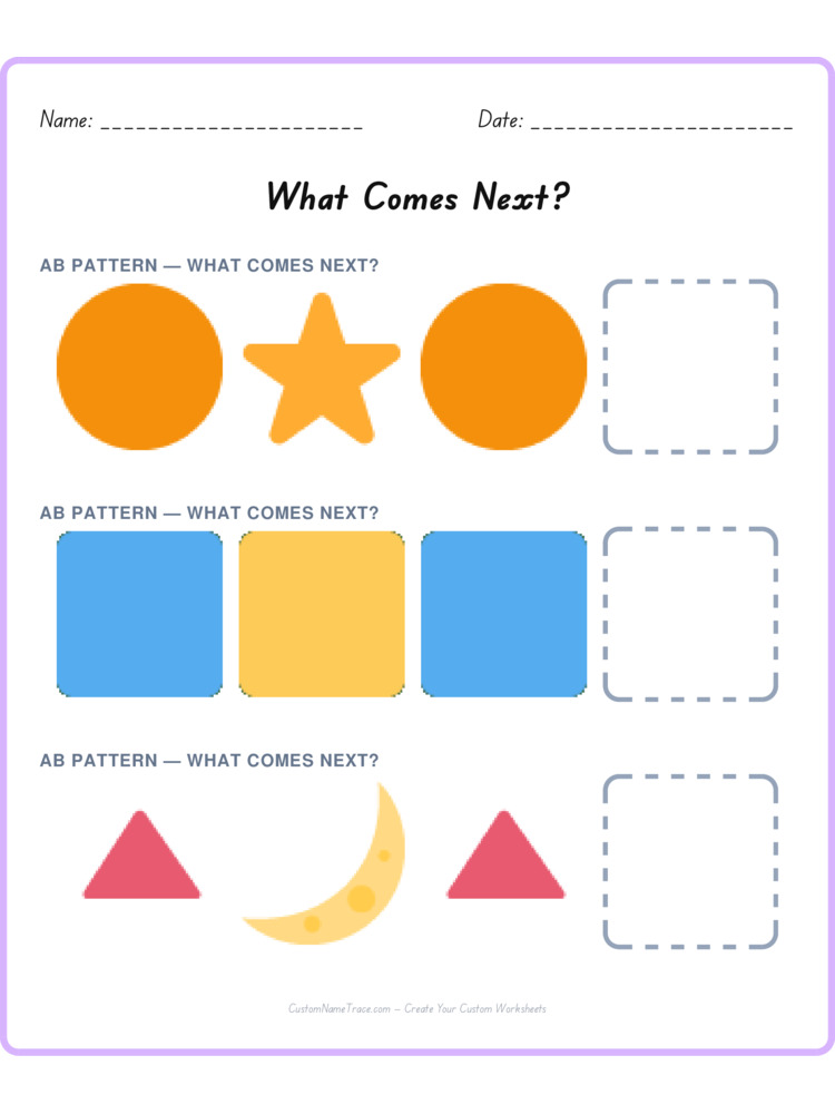 Mixed Review pattern worksheet 161 for kids
