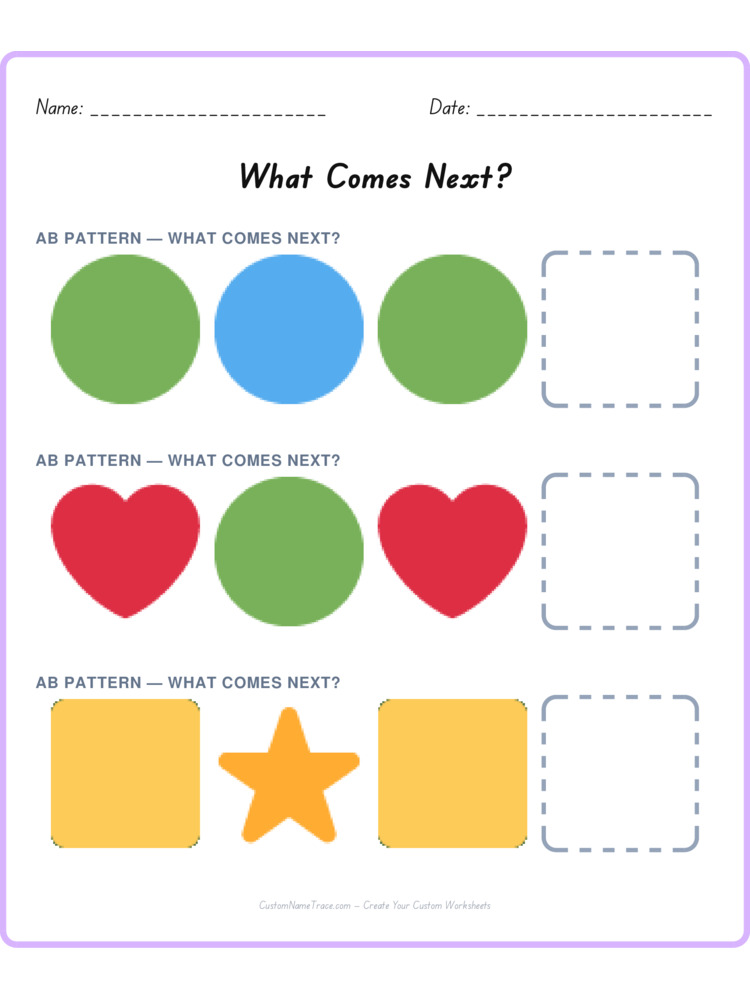 Mixed Review pattern worksheet 162 for kids