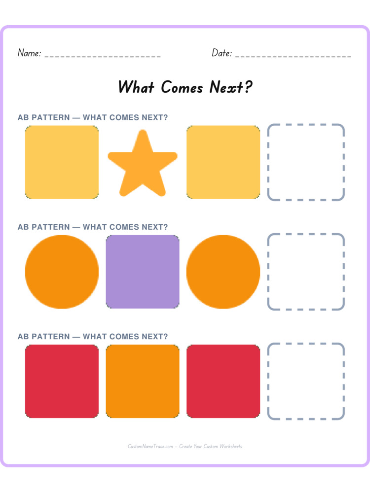 Mixed Review pattern worksheet 163 for kids
