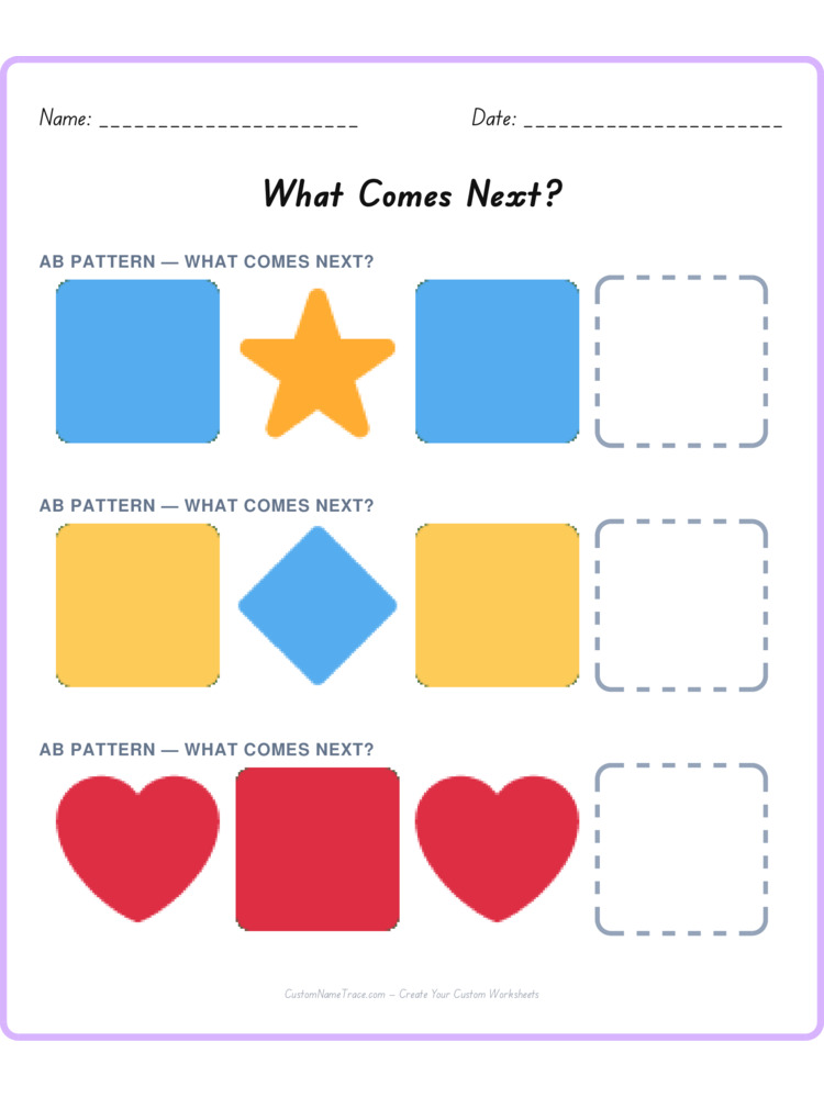 Mixed Review pattern worksheet 165 for kids