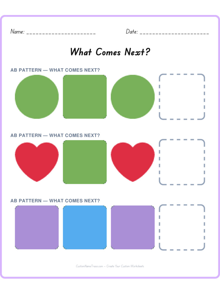 Mixed Review pattern worksheet 166 for kids