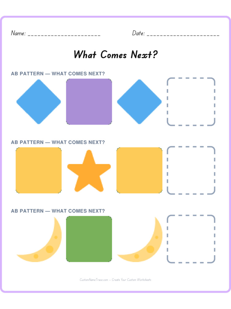 Mixed Review pattern worksheet 169 for kids