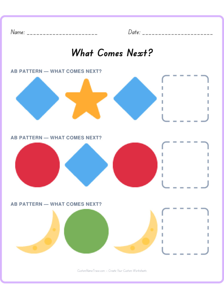 Mixed Review pattern worksheet 170 for kids