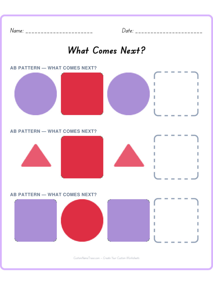 Mixed Review pattern worksheet 171 for kids
