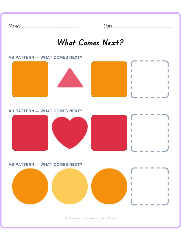 Mixed Review pattern worksheet 173 for kids