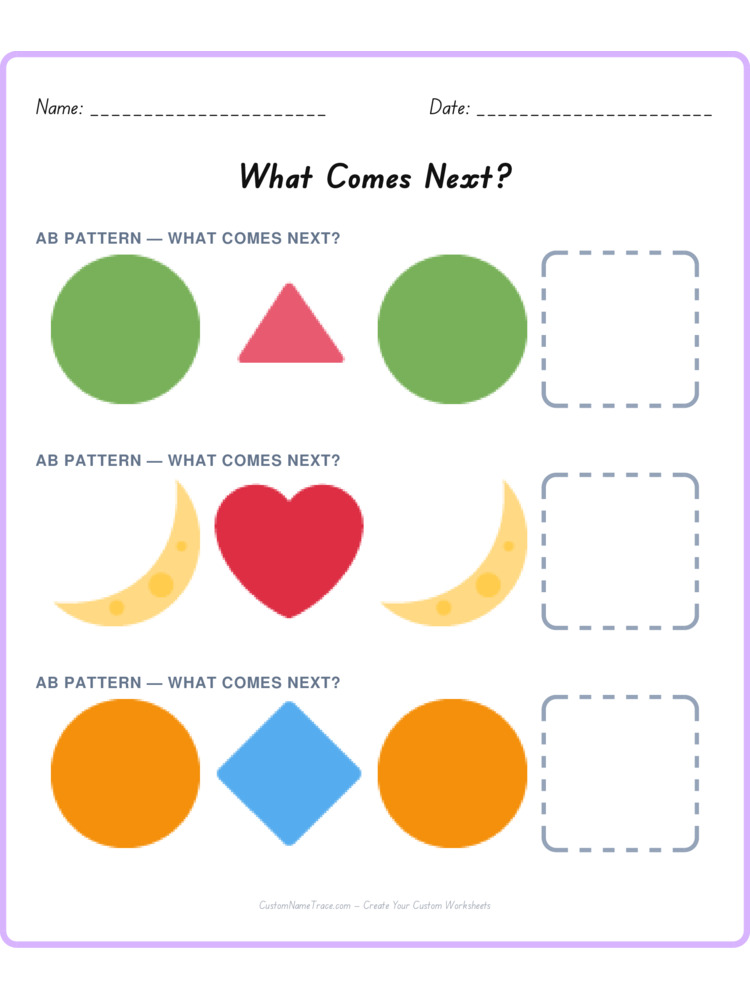Mixed Review pattern worksheet 175 for kids