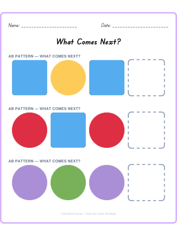 Mixed Review pattern worksheet 176 for kids