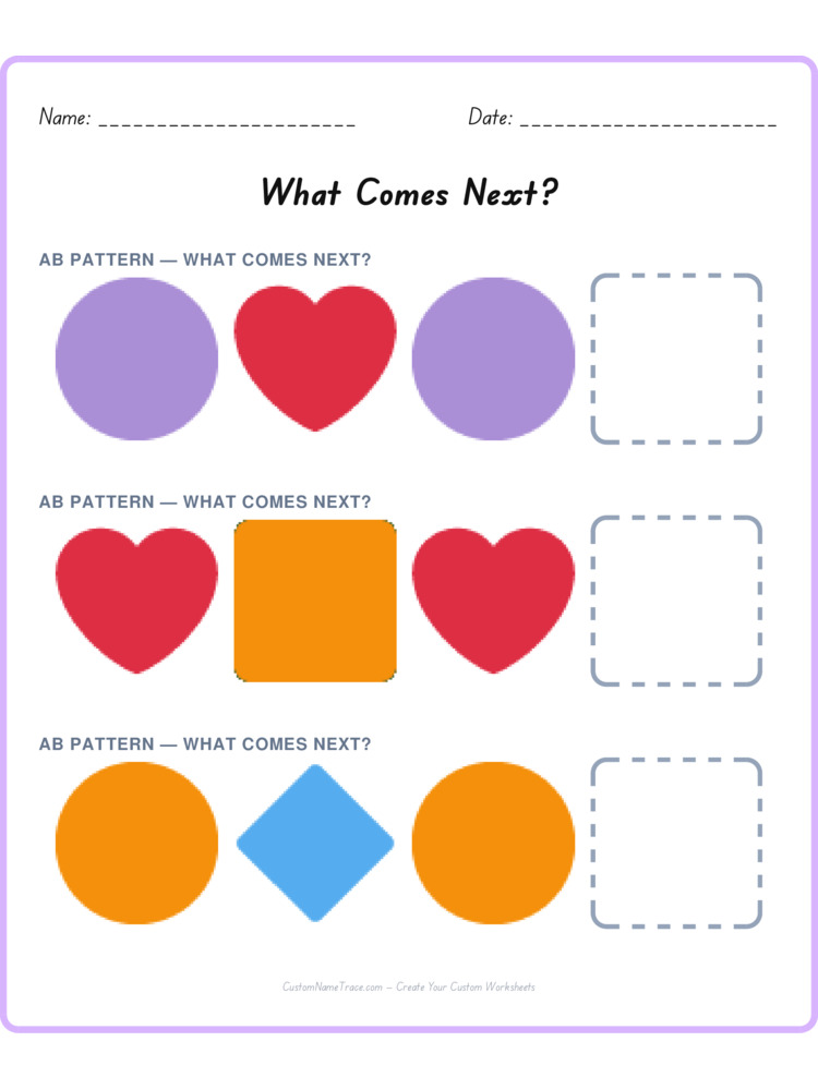 Mixed Review pattern worksheet 177 for kids