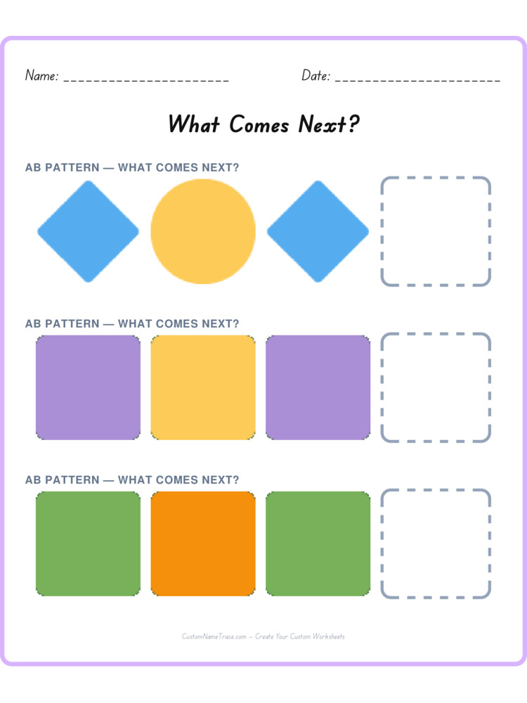 Mixed Review pattern worksheet 178 for kids