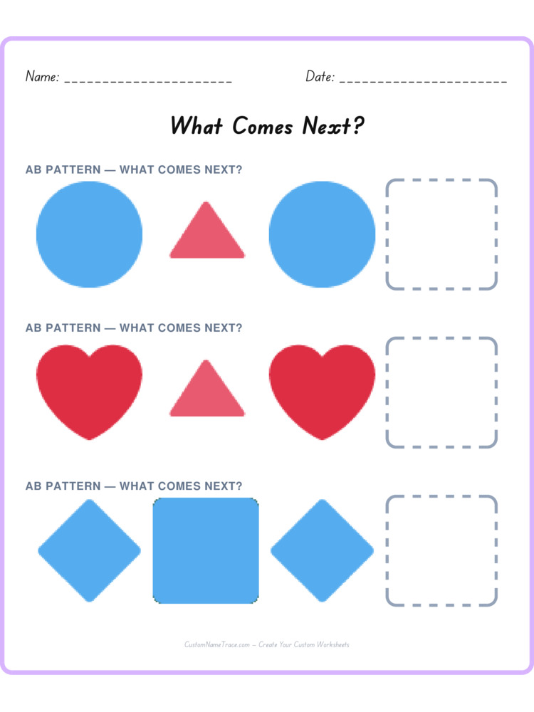 Mixed Review pattern worksheet 179 for kids