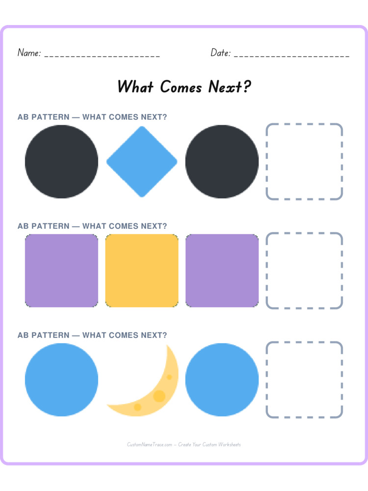Mixed Review pattern worksheet 180 for kids