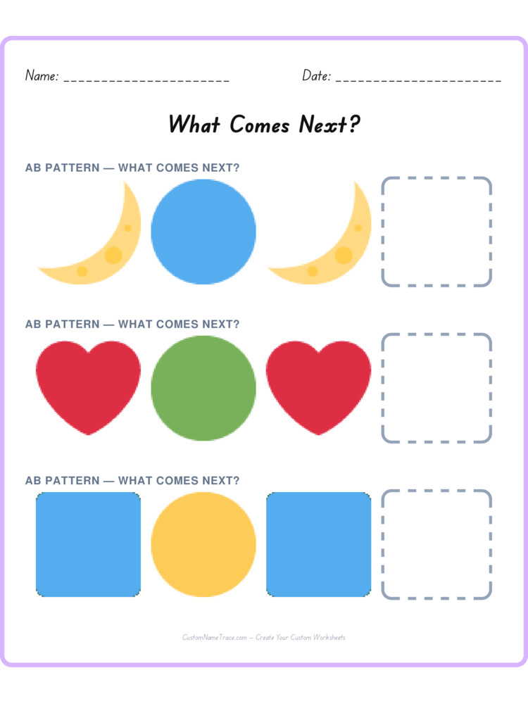 Mixed Review pattern worksheet 181 for kids